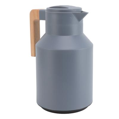 Kahve Sürahisi 1000ml Ahşap Sap Çift Duvar Vakumlu Isı Tutma Termal Kahve Sürahisi Çay İçin