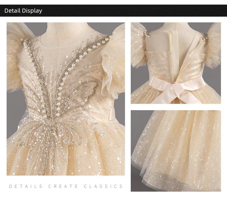 High-End Girls' Princess Wedding or Birthday Dress with Sequins