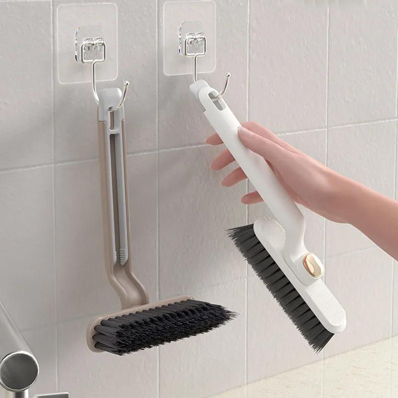 Multifunctional Rotating Crevice Cleaning Brush for Bathroom and Kitchen, 2-in-1 Cleaning Brush for Crevice and Surface Cleaning