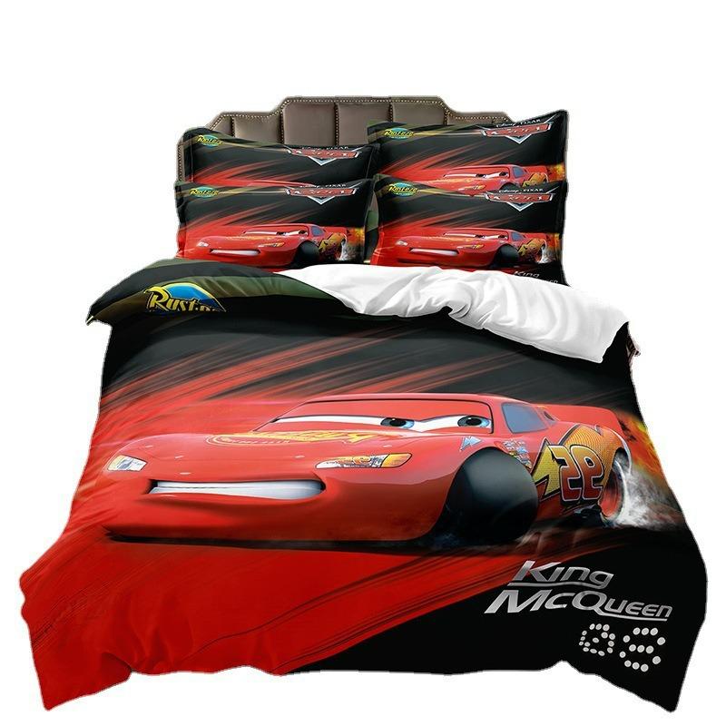 3D Digital Printing Car Story Three-Piece Cartoon Animation Bedding Kit