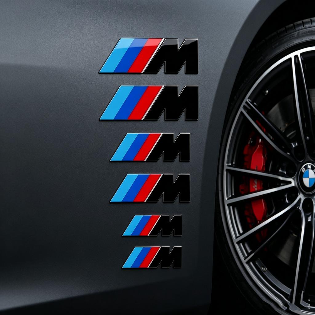 6PCS Car Brake Decorative Stickers Wheel Hub Styling Decals Accessories For BMW M X1 X3 X5 X6 X7 M3 E84 E83 F25 E91 E60 E30 E90