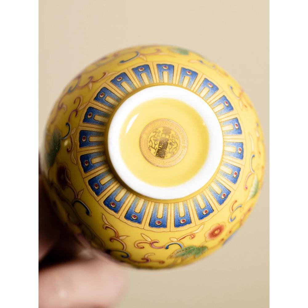 Japanische Keramik Teetassen Chinesische Kungfu Teetasse Retro Persönliches Teegeschirr Emaille Lotus Tassen Haushaltsgetränkegeschirr Gelieferte Geschenkbox