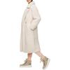 UGG Gertrude Long Teddy Coat Solid Color Lapel Double-Breasted Fitted Long Sleeve Mid-Length Coat Women coats White 1120631-WHITE