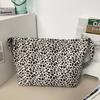 Leopard Print Canvas Shoulder Bag Women Crossbody Bag Large Capacity Tote Bag