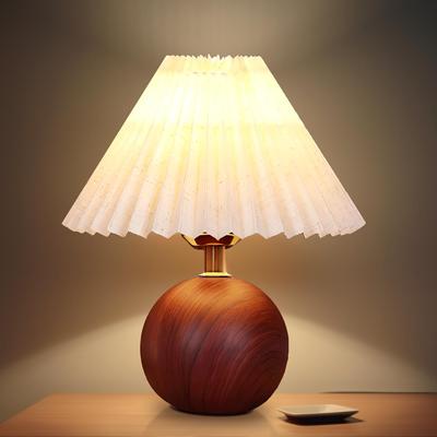 This Modern Japanese Ceramic Table Lamp with Pleated Shade Provides Indirect Lighting, Perfect As a Night Light or Nursing Light. Its Compact Size,