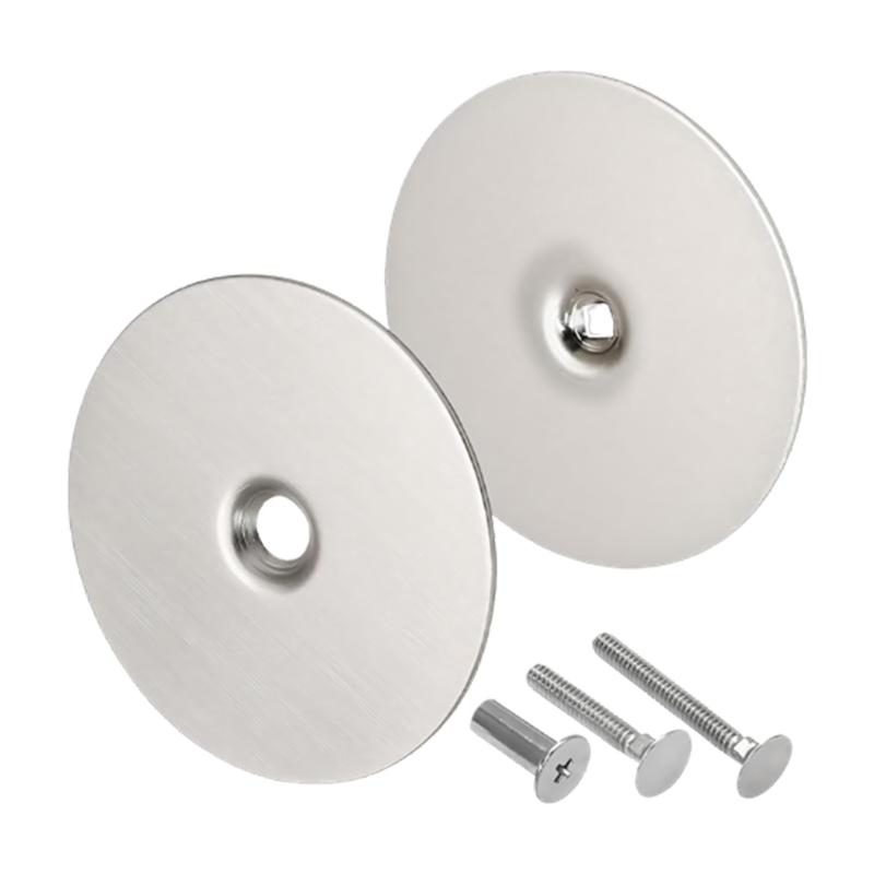 

2lots Heavy Type Stainless Steel Door Handle Hole Fillers With Hexagonal Screw Universals Deadbolts Hole Filler серебряный