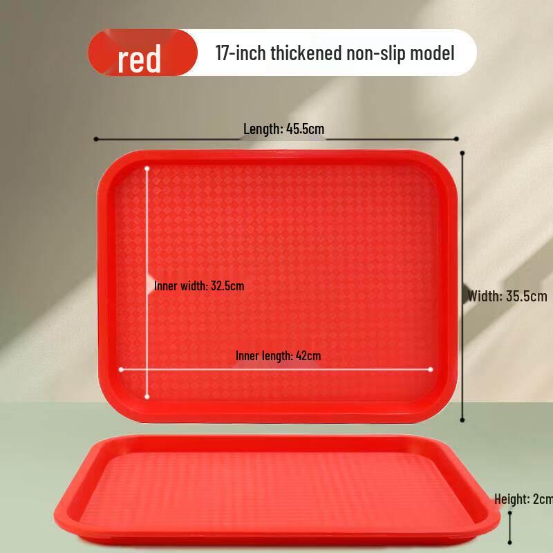 Zhebu Rectangular Plastic Non-Slip Commercial Serving Tray