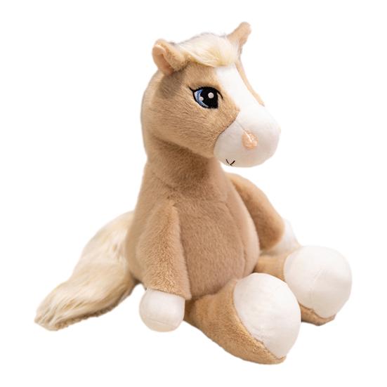 Cartoon Horse Plush Doll Sitting Pose Big Eye Horse Plush Toy Realistic Fluffy Stuffed Animal Year of The Horse Mascot And Gift