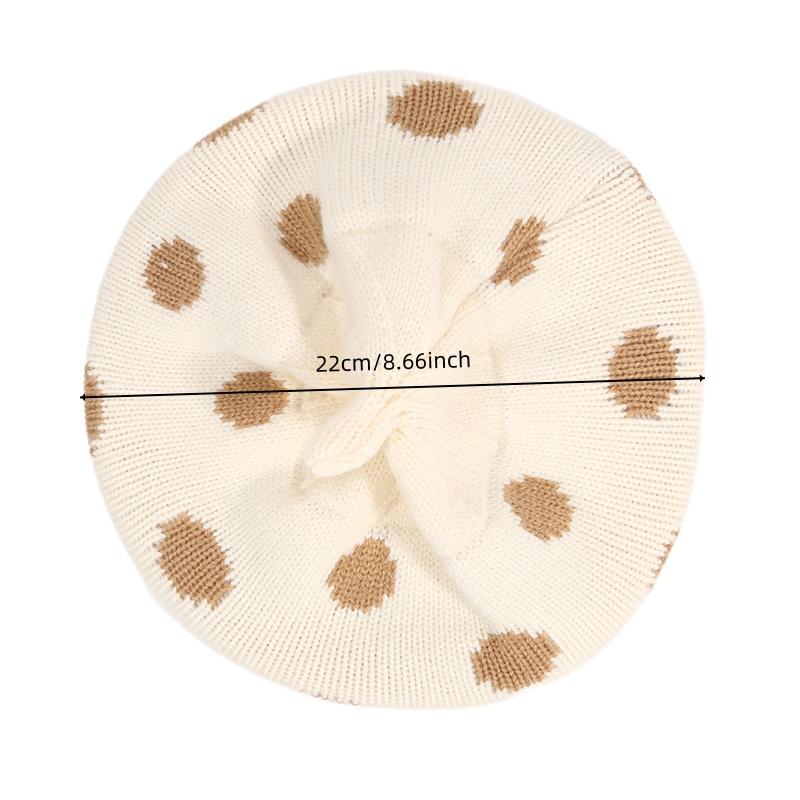 Korean Version Polka Dot Cute Baby Beret Autumn And Winter Children'S Fashionable Warm Hat