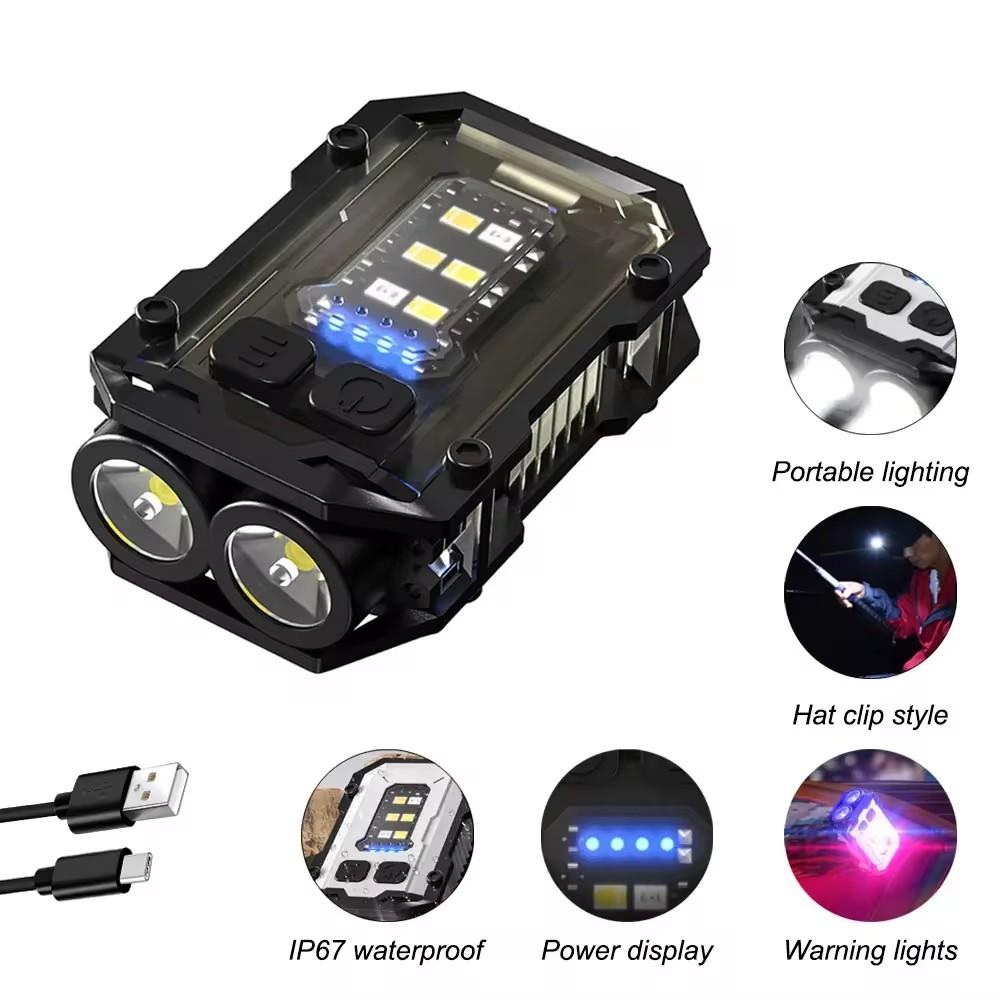 Multifunktionale Mini EDC Schlüsselanhängerleuchte USB Wiederaufladbare Magnetische Taschenlampe UV-Erkennung Taschenlampe Outdoor Tragbares Arbeitslicht
