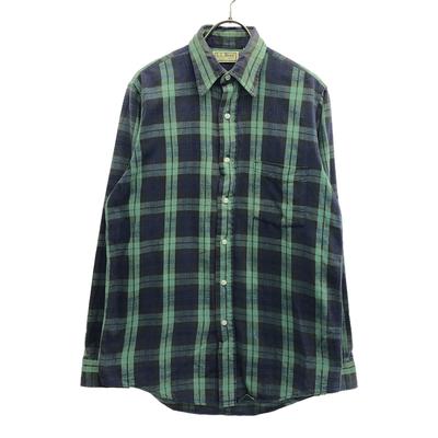 Anos 80 Feito nos EUA Padrão Xadrez Vintage Manga Longa Camisa de Algodão Masculina Usada