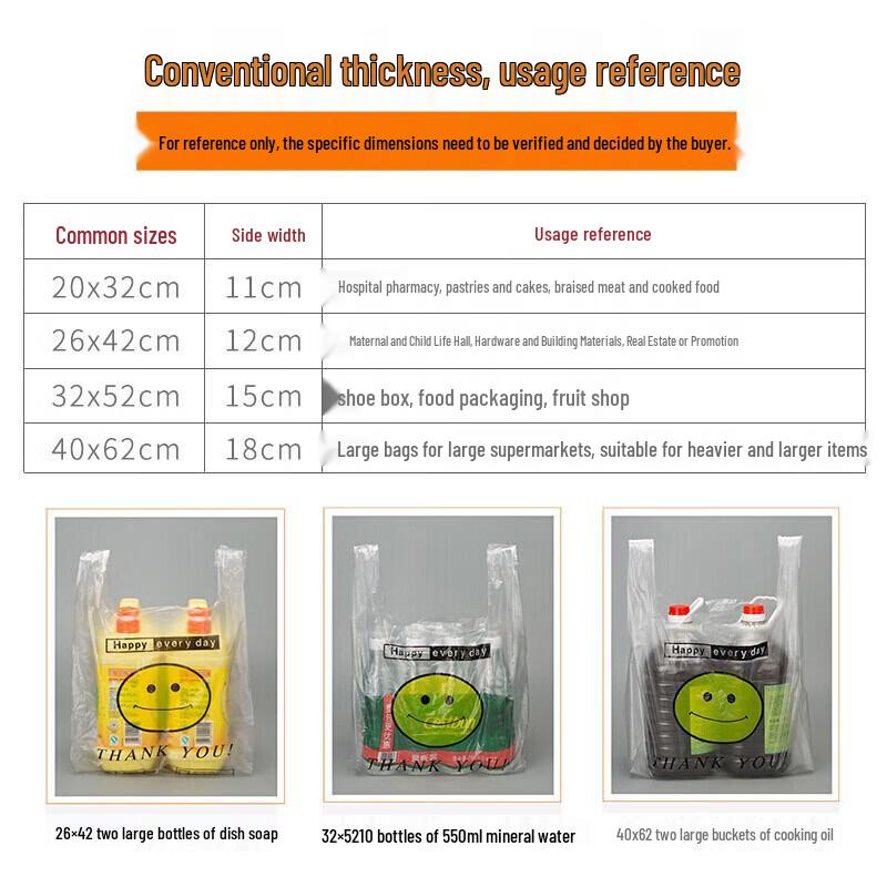 Aimas Smiley Face Transparent Shopping Bag