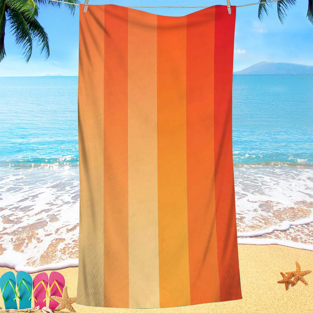 Geometrische Muster Serie digital bedrucktes Polyester Superfeine Faser beidseitiger Fleece Strandurlaub Badetuch, Strandtuch