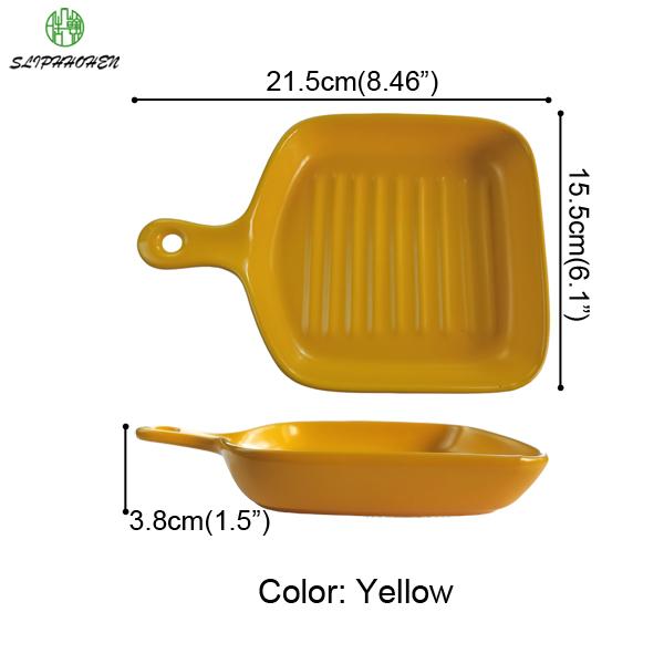 Nordic Matte Square Ceramic Baking Tray Domestic Baked Rice Bowl Microwave Oven Baking Dish Tableware Dinner Plate