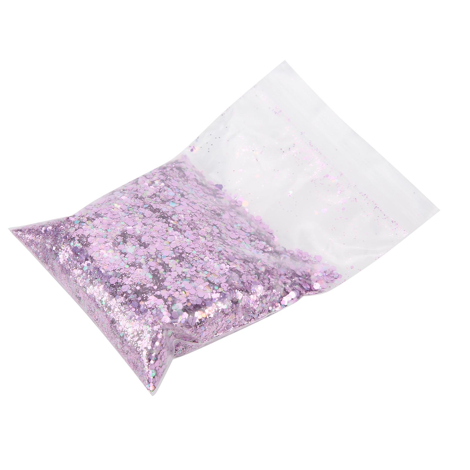 Nail Glitter 50g PET Dream Pink Hexagonal Resin Sequins for Body Face Hair Make Up Nail Art MHB‑22916