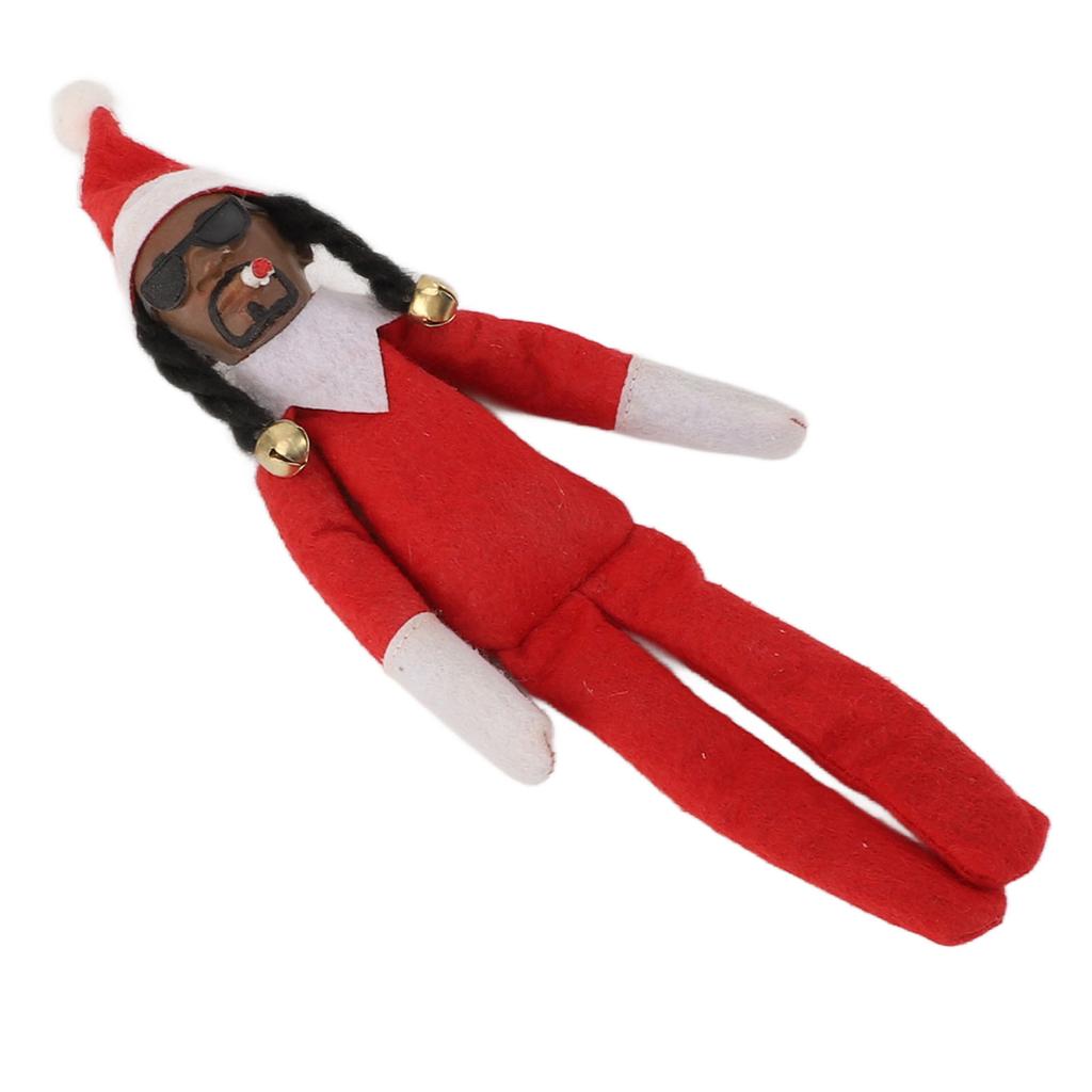 Bambola Elfo Nero di Natale Resina Feltro Giocattolo Bambola Hip Hop Ornamento Natalizio per Casa Festa Portico