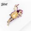 Romantic Horse Jewelry Gift Retro Style Brooch Sparkling Rhinestones Inlaid