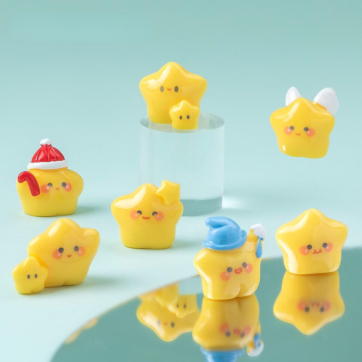 

Good Luck Lucky Star Car Accessories Interior - 5PCS Dashboard Decor, Cute DIY Ornament for Windshield Dashboard Tesla Model 3 Y