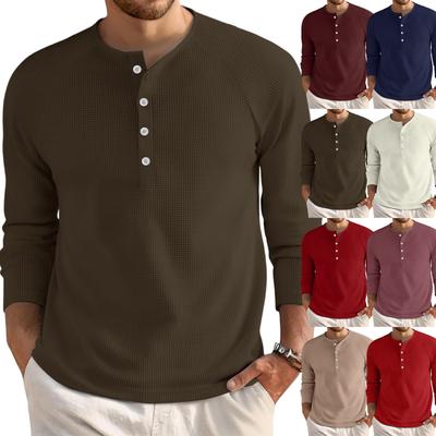 Men's Loose Casual Button Down Collar Long Sleeve Top