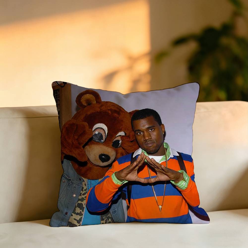 Hot Singer KKanye West Square DoubleSided printed Pillow Case Bedroom Bedside Pillow Sofa Cushion Cover
