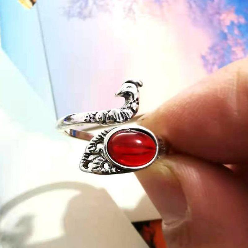 Simple Retro Three-dimensional Peacock Ring Female Ring