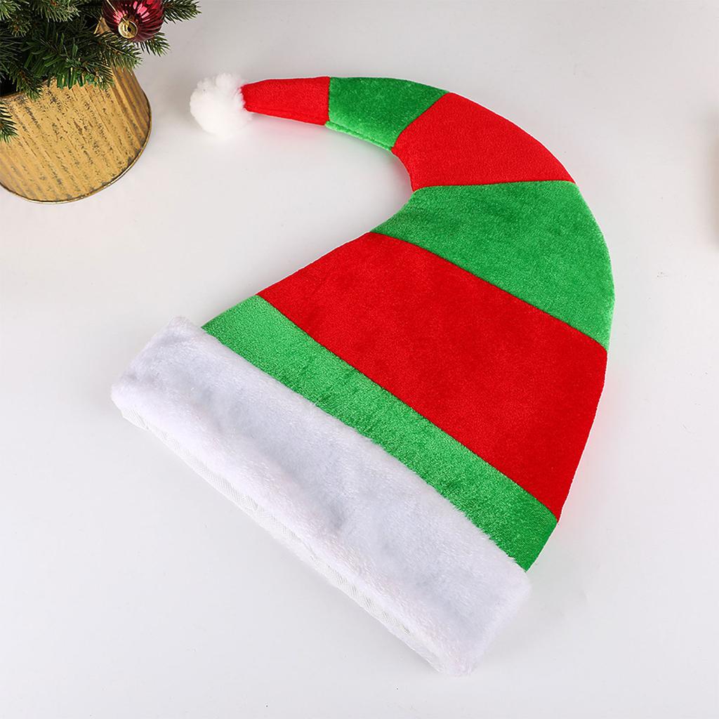 Holiday Santa Hats Red Green Curved Design Breathable Christmas Party Hat For School Activity Festival Event Gathering