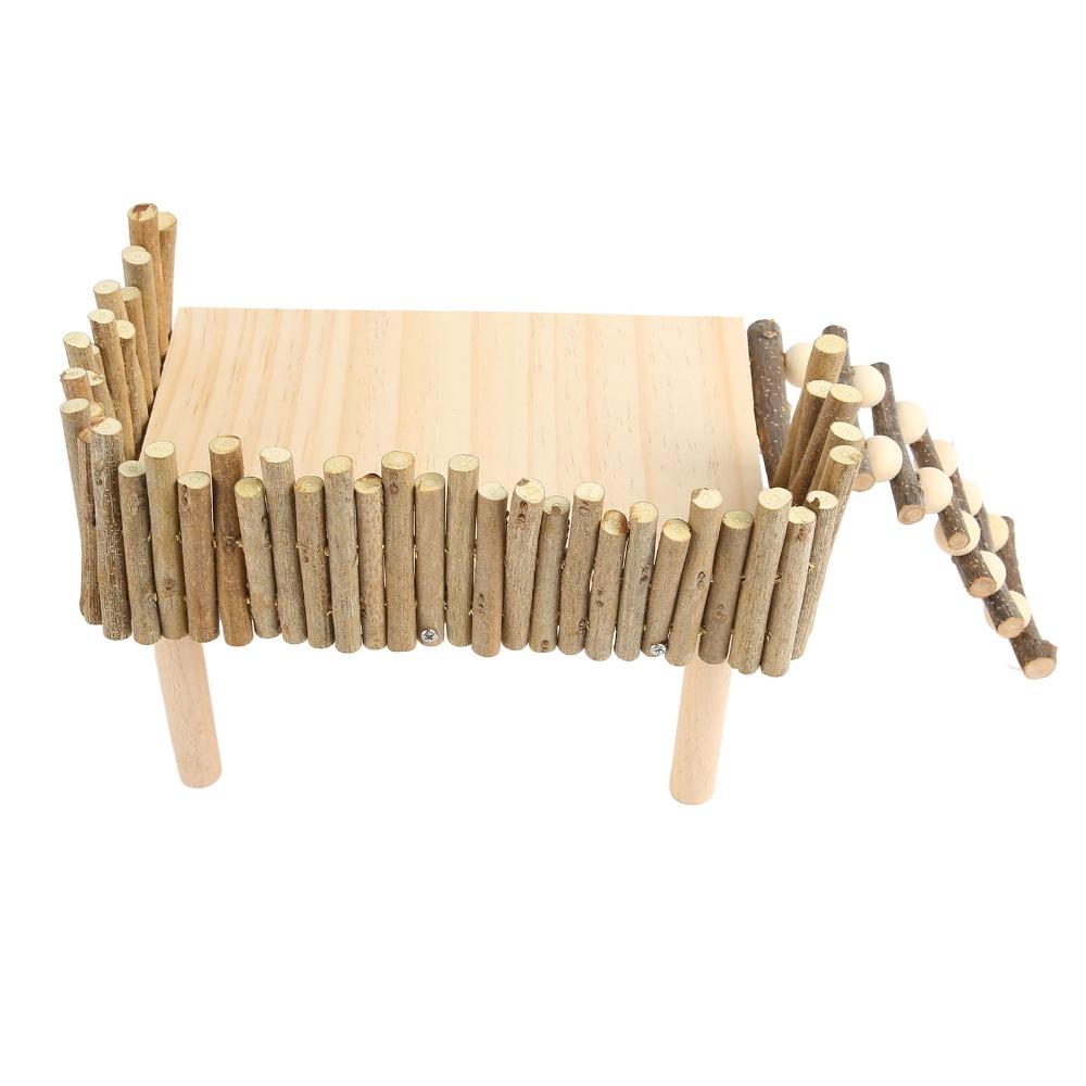 1 set Logs Hamster Climbing Platform Handcrafted With Ladder Small Pet Activity Playground Chewable Stable