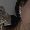 French Gentle 14k Gold Natural Baroque Pearl Earrings Niche Design Stud Earrings Silver Needle Bow