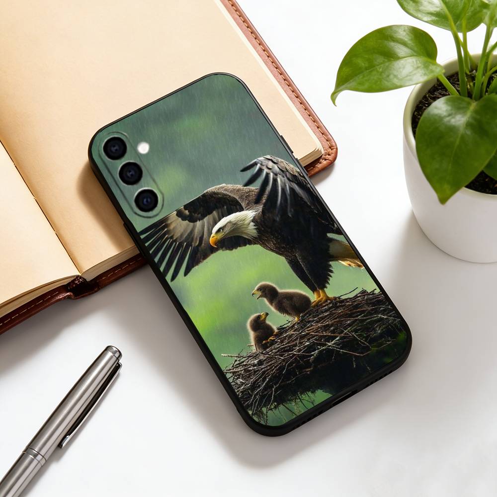 Eagle Phone Case For Samsung Galaxy A73,A72,A71,A70,A53,A52,A51,Others Soft Black Cover