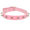Pink Red White Black PU Leather Choker Necklace for Women Men Cool Punk Gothic Biker Collar Studded Rock Necklace Rave Jewelry