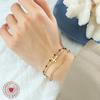 European-Inspired Light Luxury 18K Gold Cross Bracelet - Three-Layer Titanium Steel Design for Best Friends