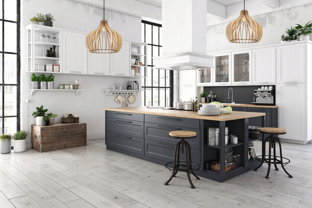 MODERNE HOLZ-LED-DECKENHÄNGELEUCHTE