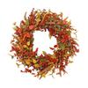 Artificial Autumn Wreath, Door Decorative Wreath with Yellow And Green Leaves, Hanging