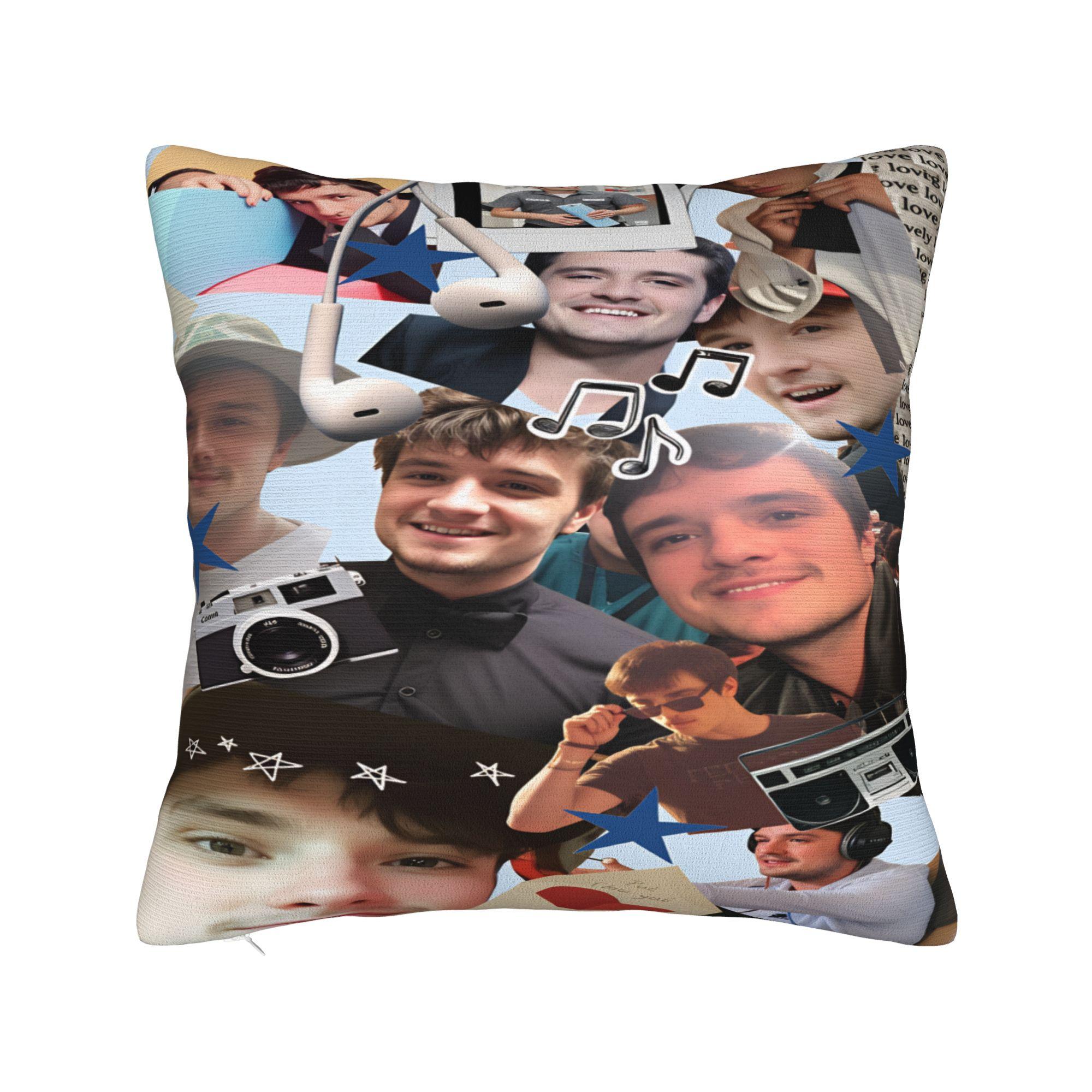 Josh Hutcherson Pillow Case  Square Pillow Cover For Living Room Sofa Fashion Cushion Cover 12x12Inch