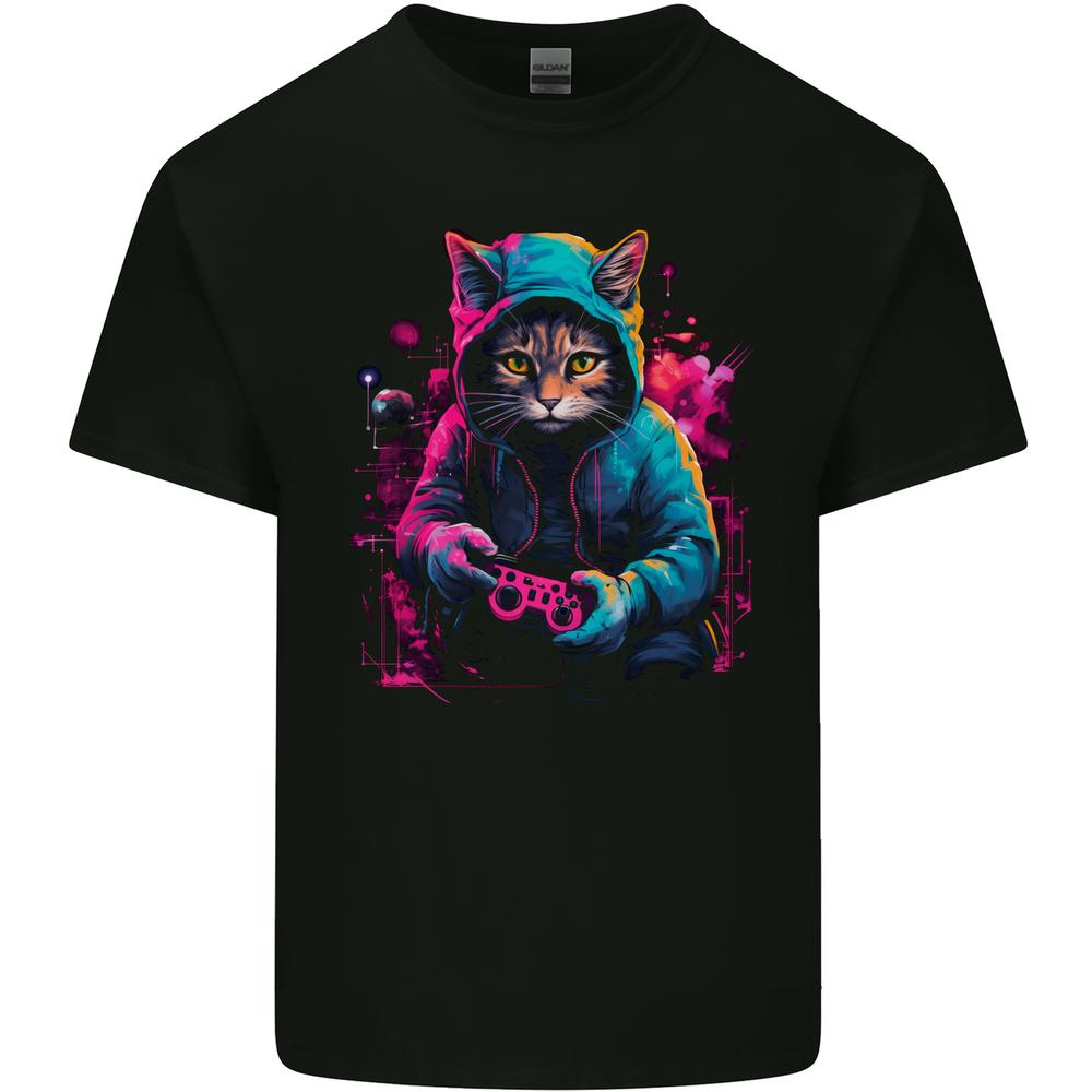 Gaming Cat Cool Gamer Video Games Kids T-shirt Childrens XXXXL