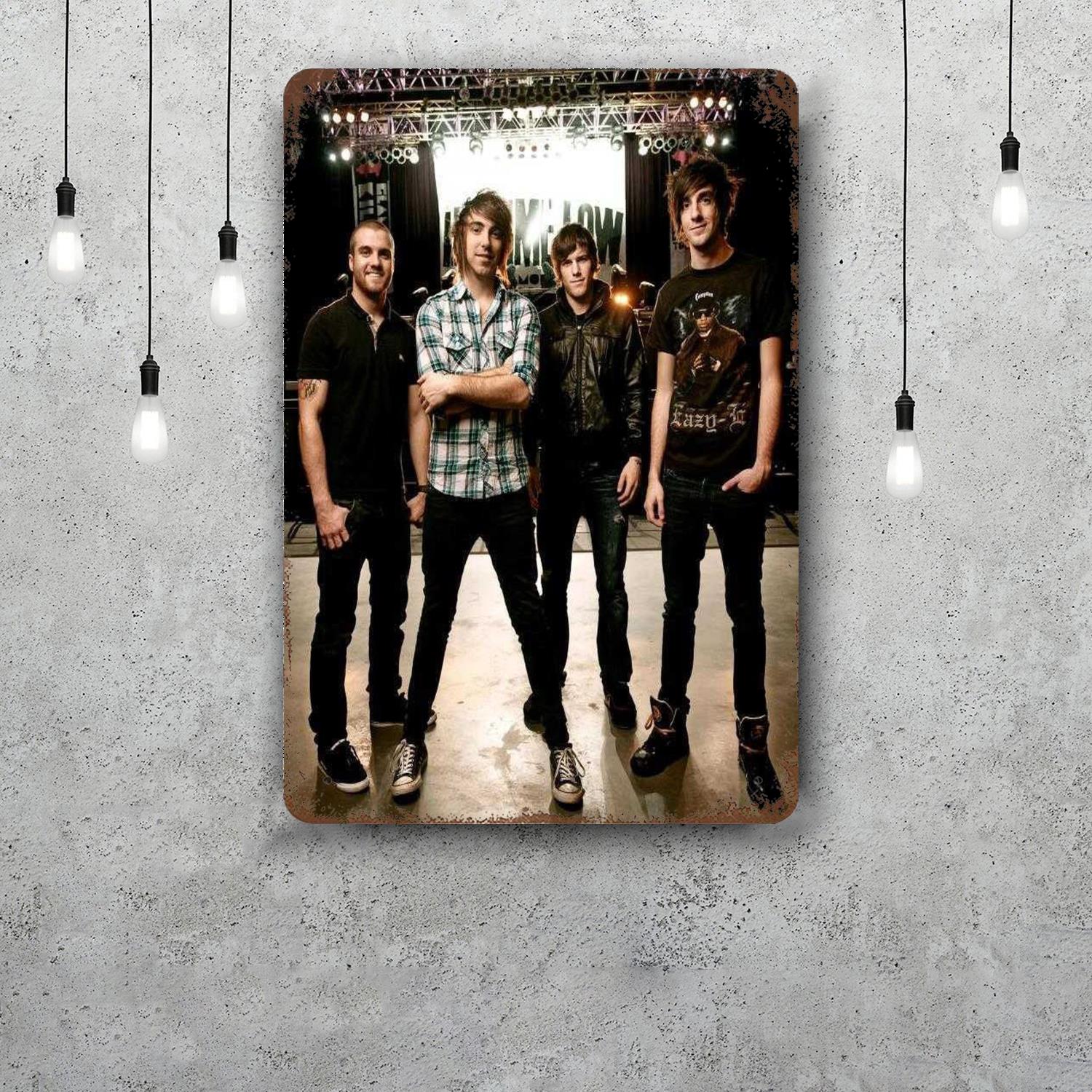 

All Time Low Decor Poster Vintage Tin Sign Metal Sign Decorative Plaque for Pub Bar Man Cave Club Wall Decoration 20x30cm（7.8x11.8inch）