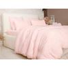 Housse De Couette + Taies Gaze De Coton Lave 240 X 260 Cm Douceur Rose