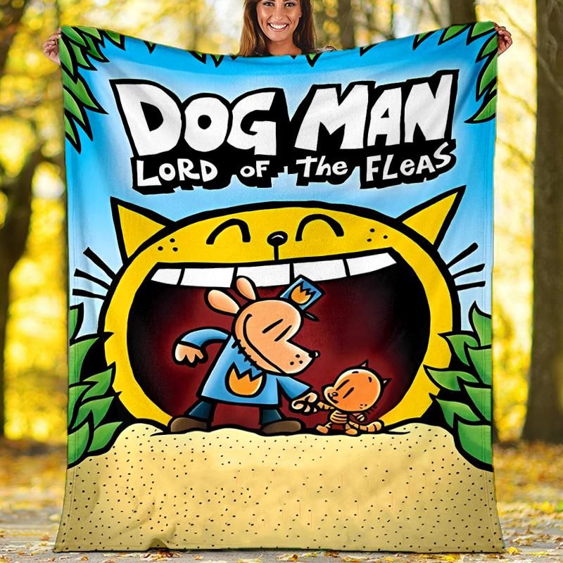 Dog Man Theme Printed Blanket - Perfect for Couch, Bed, Travel & Outdoor Use | Machine Washable, Cozy & Durable.