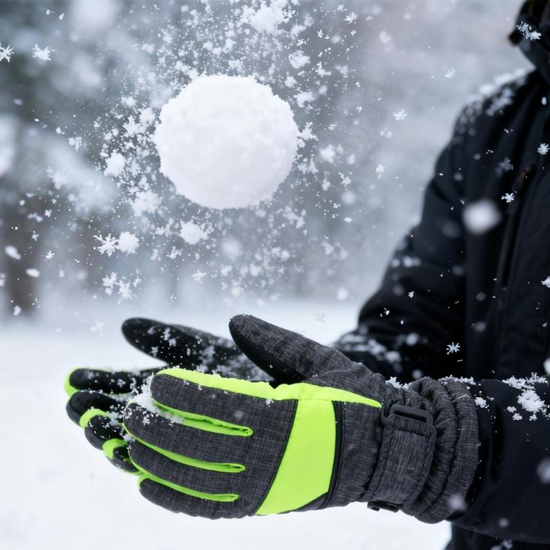 Children's Insulated Snow Gloves Waterproof Thickened Cuffs Hand Cover Warm Winter Sports Mittens for Boys and Girls