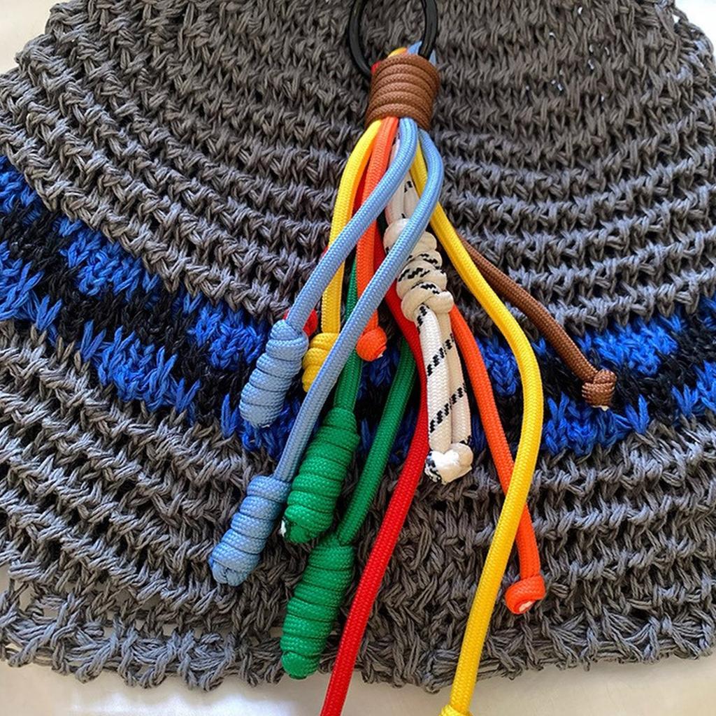 Colorful Handmade Woven Key Rings Artisanal Rainbow Weave Keychain Colorful and Practical Key Chain for Bag Purse