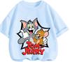 Outdoor Leisure Tom And Jerry Short Sleeve Tee Trendy Fashion Cartoon Print Kids Casual Summer Tops