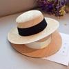 Light Luxury French Retro Style Natural Treasure Grass Sunshade Sunscreen Hat Children Summer Seaside Travel Sun Hat