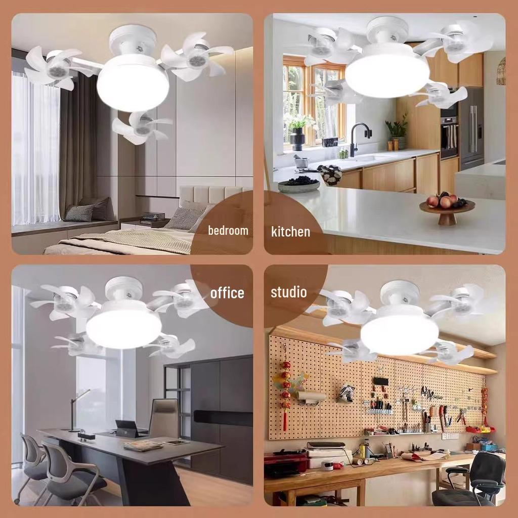 Nordic Smart Ceiling Fan with Silent Operation & Remote, Energy-Saving Eye Protection Light for Bedroom