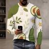 Men s Plus Size Round Neck Long Sleeve T Shirt Sunset Palm Wave Printed Casual Pullover