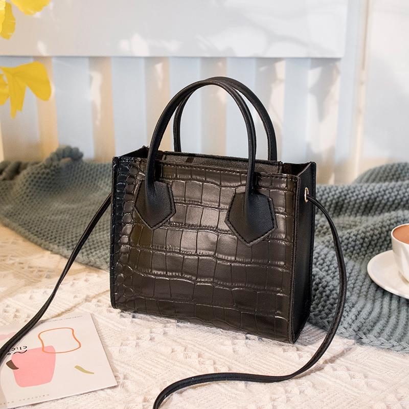 Fashion Crocodile Pattern Single Shoulder Crossbody Portable Women's Bag Versatile Niche Texture Trendy Small Square Bag