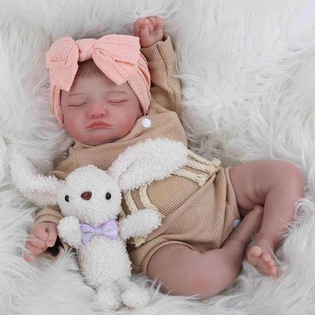 Reborn Silicone Doll Long Sleeve Khaki Costume Child Gift For Christmas