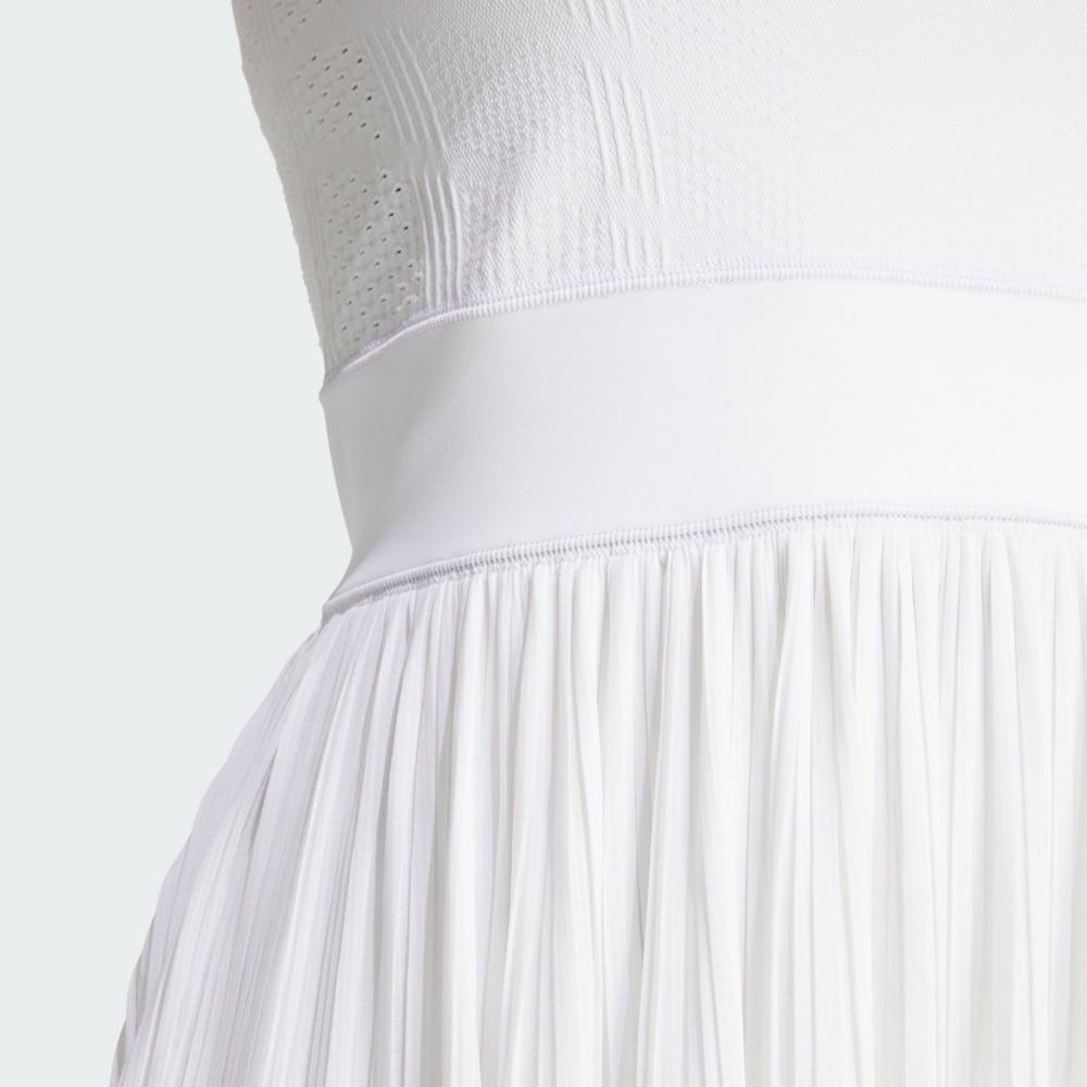 Adidas Tennis Pro Aeroready Dress Short Solid Color Slim Fit Sports With Tennis Safety Shorts Sleeveless Dress Women Dress White IT1838