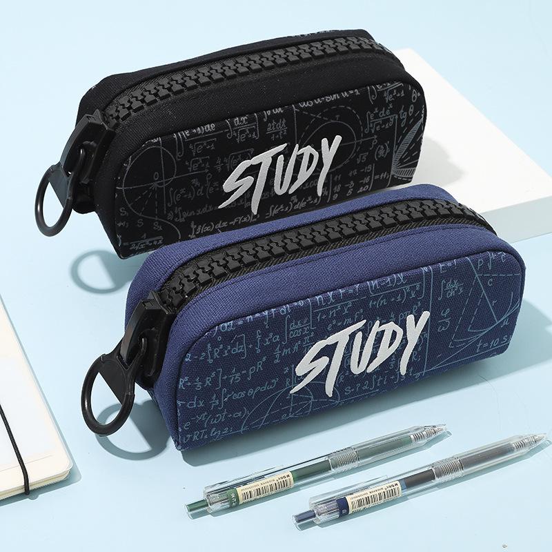 Multifunkční studentská taška na pera Creative Simplicity s velkou kapacitou, plátěná, velká, na zip