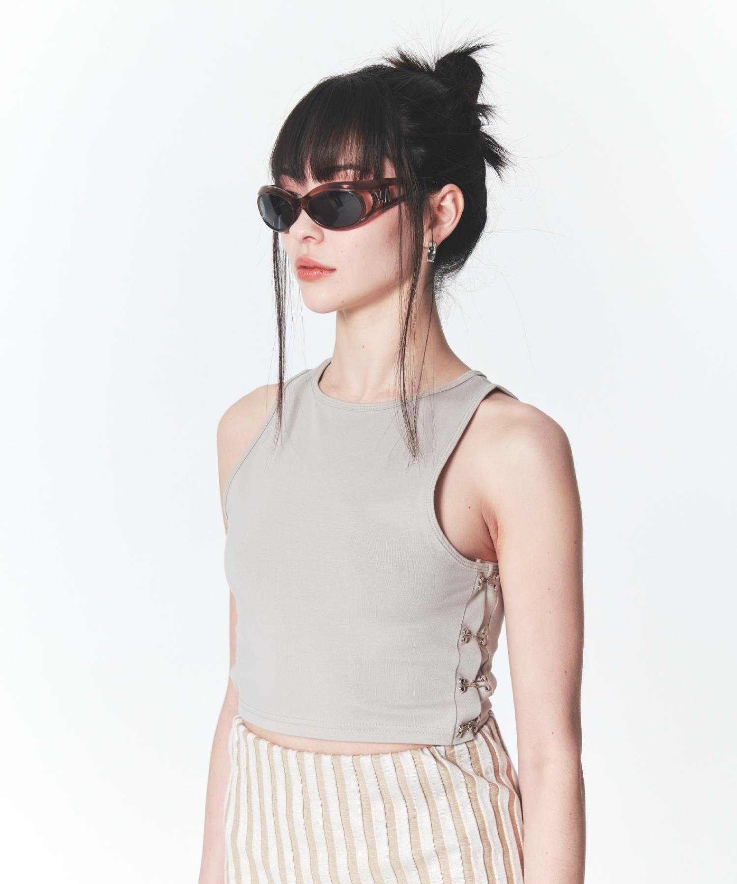 Infrap Hook N Eye Tank Top Beige Free