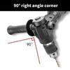  Portable 90° Three Jaw Chuck Corner Impact Drill Adapter Right Angles Bend